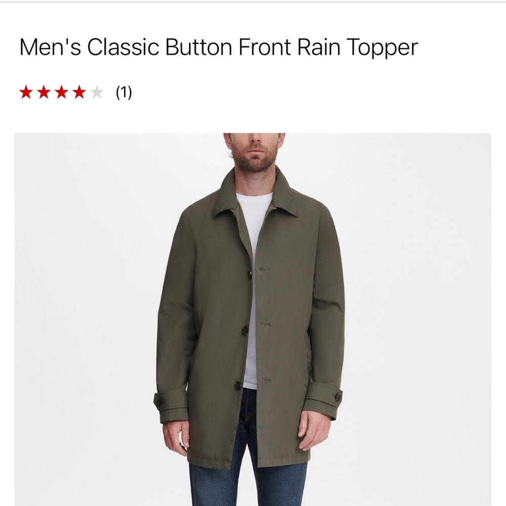 Men’s olive green rain coat